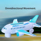 Aeroplane Toy Electric Airplane Toy with Flashing LED Lights & Sounds Bump and Go Musical Birthday Gift for Kids Boys Girls