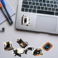 50PCS Dreamy Mysterious Star Black Cat Sticker Creative Aesthetic Art Collection Decoration Computer Guitar Scrapbook Gift Decor