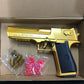 WHContinuous Fire Toy Gun Desert Eagle Mechanical Pistol Shell Ejection Decompression Toy Empty Hanging Soft Bullet Toy Gun Gift