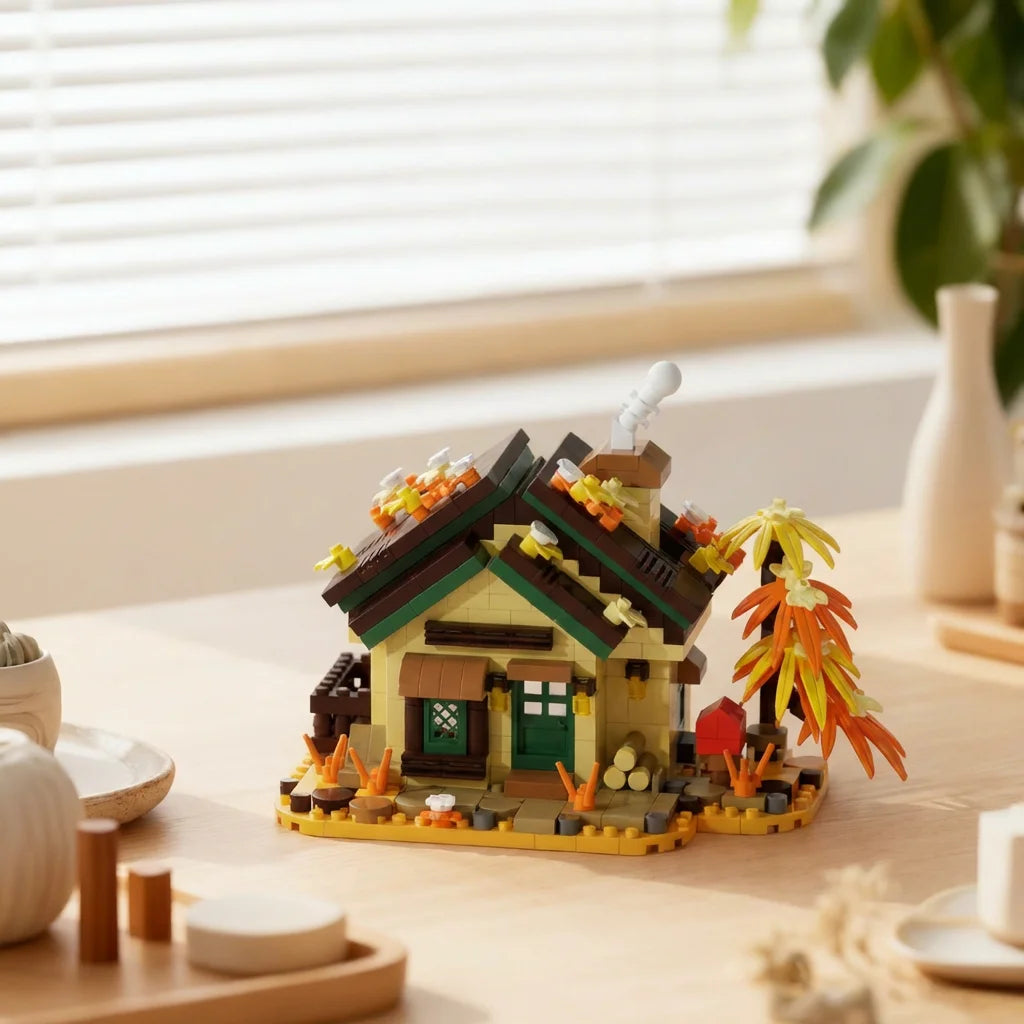479PCS Forest Cabin Mini Building Blocks Set City Street View Greenhouse Windmill Tree House DIY Model  Birthday Gift
