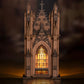 Rolife Wooden 3D Puzzle Twin-Tower Cathedral Model Building Kit DIY Miniature House Kit with LED Light for Bookshelf Decor
