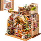 Rolife Wooden Dollhouse 3D Puzzle Pagestory Bookstore DIY Miniature House Craft Kit Kit with LED Light for Bookshelf Decor Brain Teasers Jigsaw Toys Holiday Gift for Book Lovers