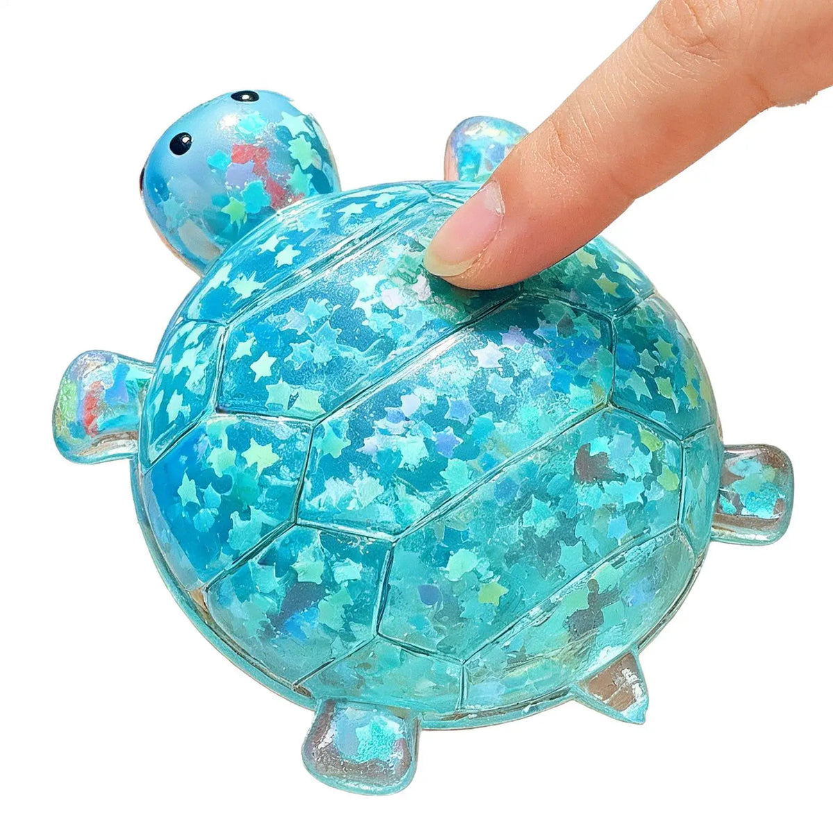 Glitter Turtle Squeeze Toy Anti Stress Sensory Fidgets Toy Stress Relieving Squeeze Ball Eye-Catching Design Squeeze Fidget Toy