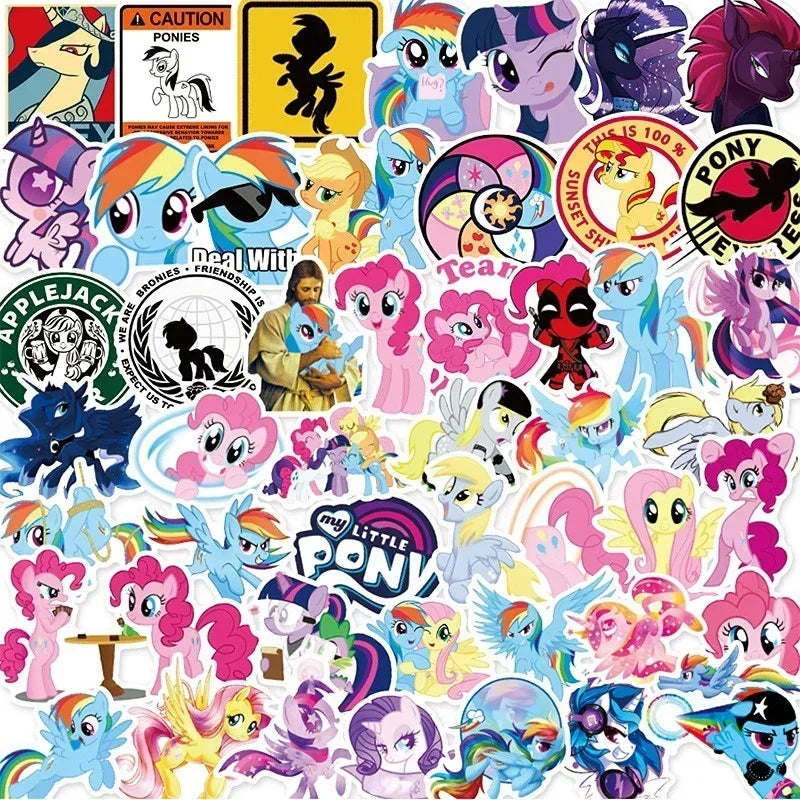 50/100pcs Cartoon Anime Cute My Little Ponyy Color Phone Case Water Cup Girl Hand Account Sticker