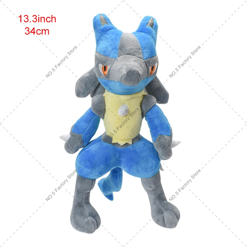 Pokemon Anime Kawaii Shiny Lucario Plush Doll Cartoon Peluche Stuffed Toy Cosplay Room Decoration Collection Kids Gifts