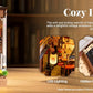 Robotime Sakura Wine Alley DIY Booknook with Lights DIY Miniature Dolls House Kit 3D Wooden Puzzle Bookend Bookshelf Decor Gift