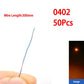 50pcs/bag 0402 0603 0805 1206 SMD Lamp Wired Micro Litz Led Pre-Soldered Chip Wired 30cm 3V DIY Railway Models Scenes Toy Light