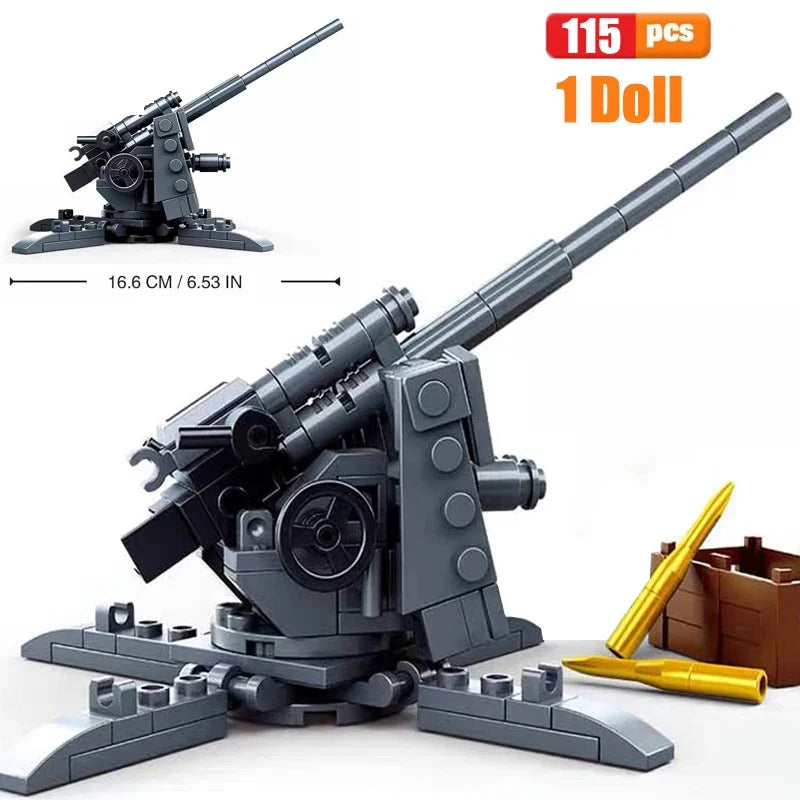 SLuban MOC WW2 Series Normandy Landing P-51 Mustang Fighte Building Blocks Higgins Landing Craft Modle Bricks Tank Toys For Kids