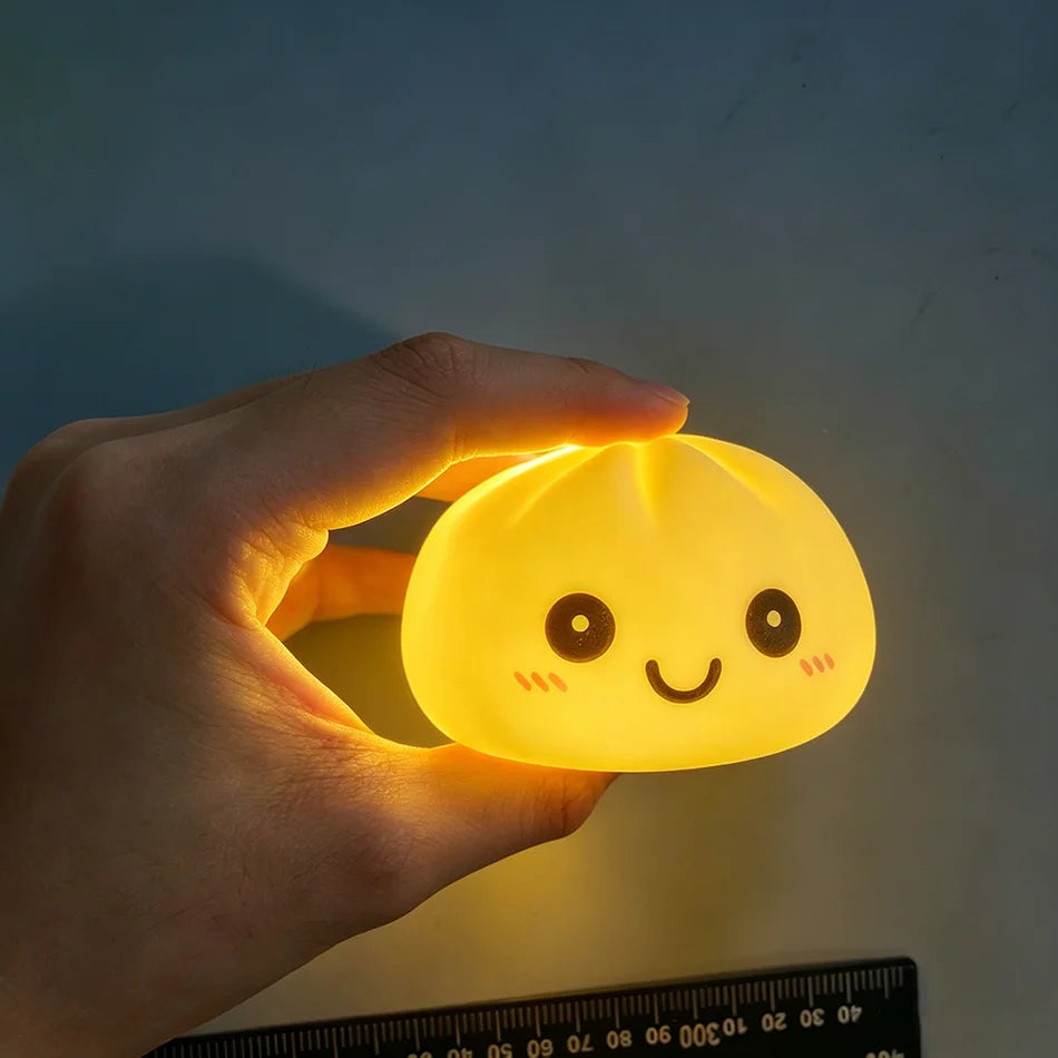 2026 Aesthetic LED Glowing Dumpling: Bubble Spitting Squeeze Toy, Realistic Food Decor & Sensory Gel Stress Ball for Adults/Kids