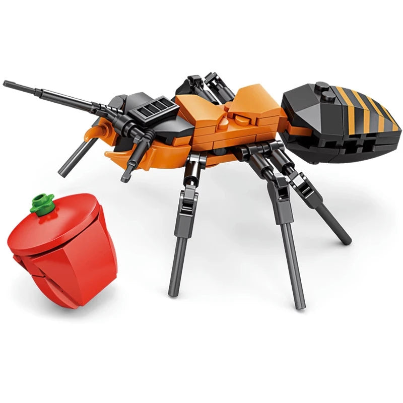 Creative Building Blocks Insect Model Bee Dragonfly Ant Mantis Children's Assembled Toys Interesting Animal Ornaments Gifts