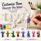 Hide & Blend Blank Little People Sculpture Kit, 8 Poses Paintable Mini Human Figurines, 3D Printed DIY Model for Home Decoration