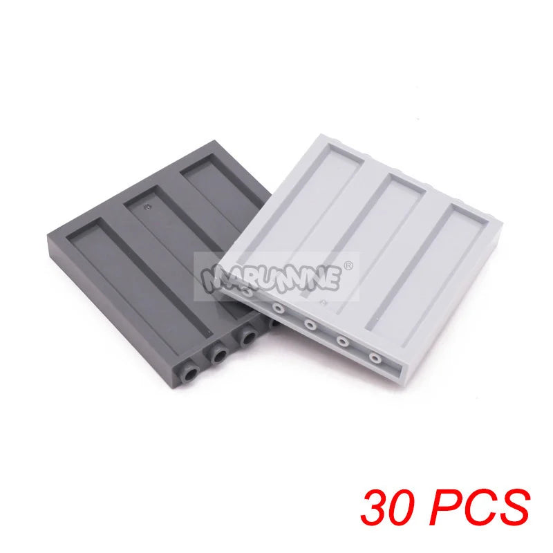 Marumine 30PCS 23405 Panel 1x6x5 Corrugated Plate MOC Model Kit Container Car Track Accessories Building Bricks Idea Parts