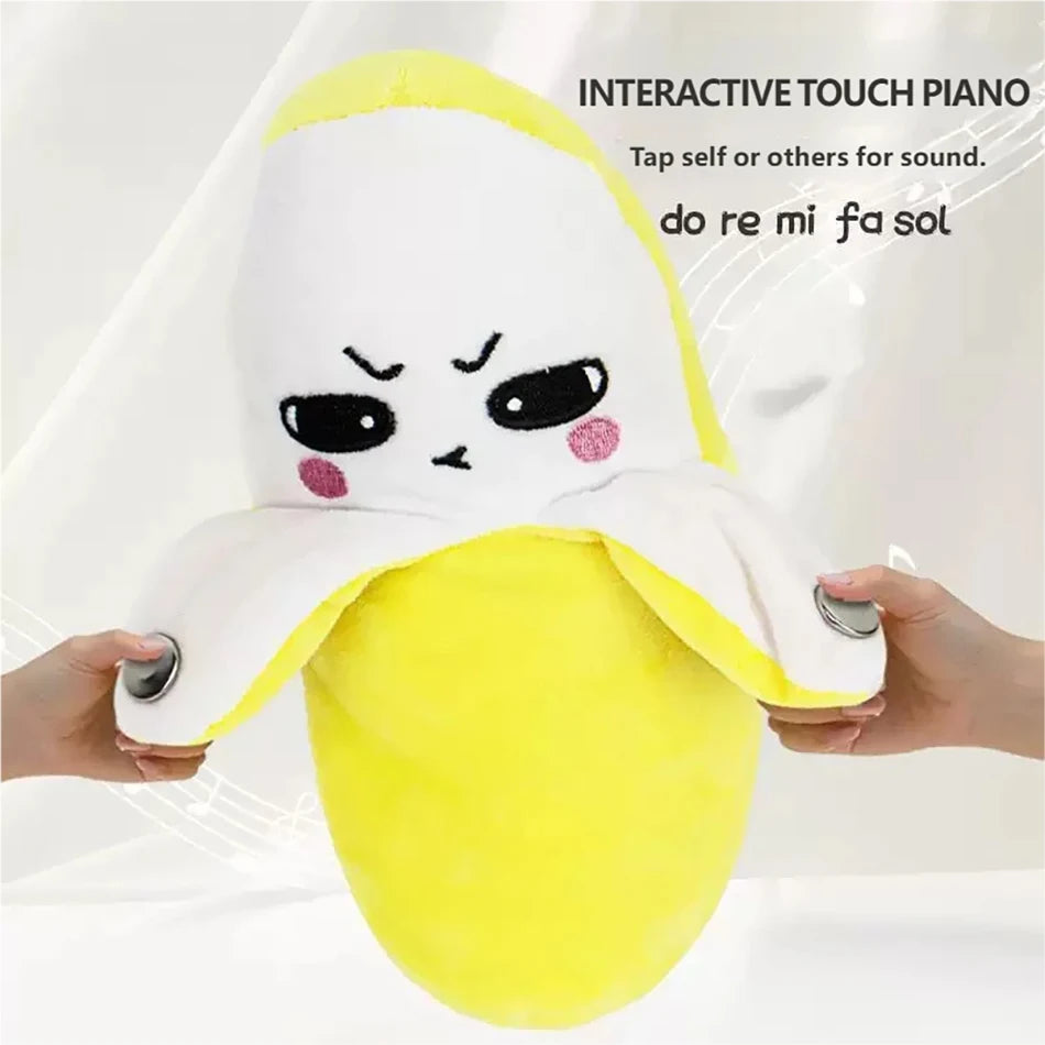 Interactive Banana Musical Plush Toy Soft Sensing Beat Piano Two Player Rhythm Game Novelty Couple Family Party Sensory Gift