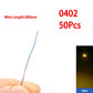 50pcs/bag 0402 0603 0805 1206 SMD Lamp Wired Micro Litz Led Pre-Soldered Chip Wired 30cm 3V DIY Railway Models Scenes Toy Light