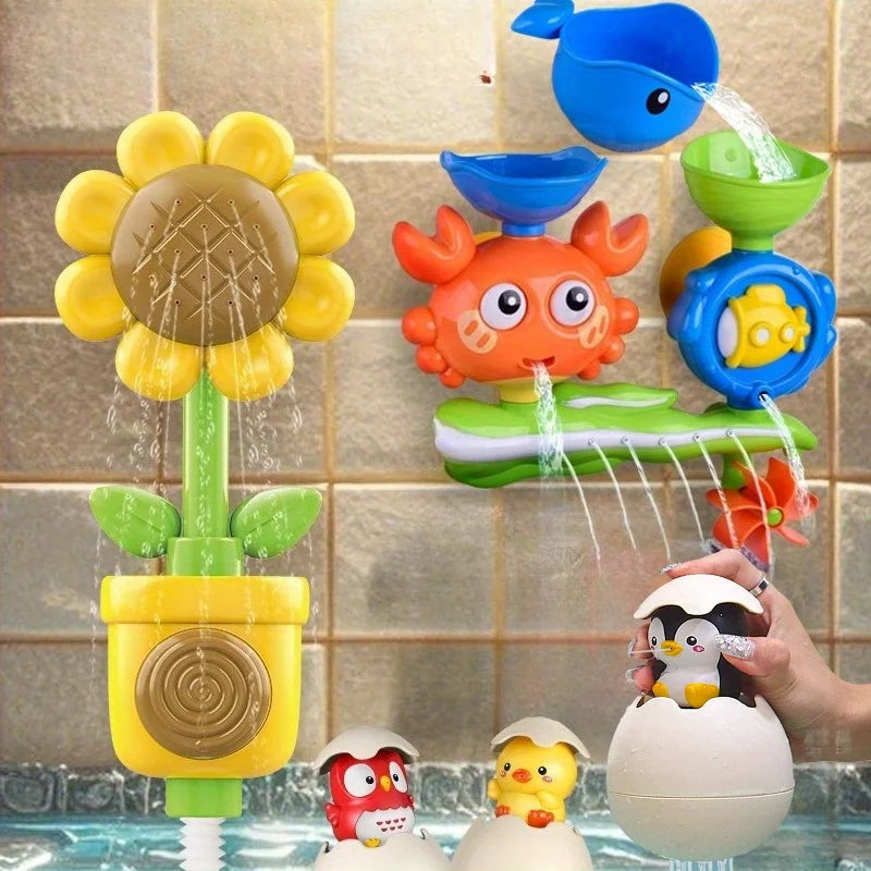 Baby Bath Toy Wall Sunction Cup Track Water Games Children Bathroom Monkey Caterpilla Bath Shower Toy for Kids Birthday Gifts