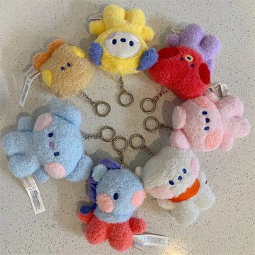 BT21 Korean ins cute trendy popular small animal MINI plush doll keychain bag packaging decoration cartoon birthday gift 2026
