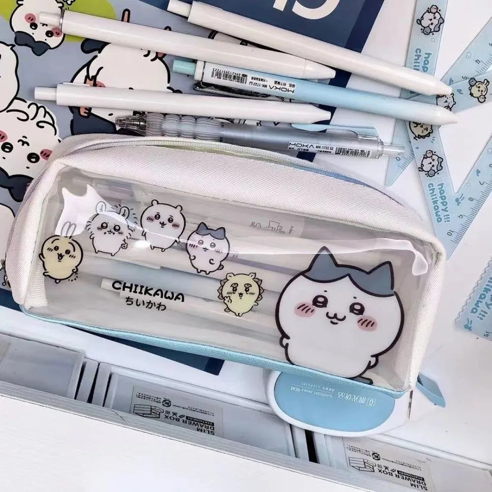 Chiikawa Cartoon Pencil Case Cute Large Capacity Stationery Storage Bag Pencil Box Students School Office Desk Organizer Pouch