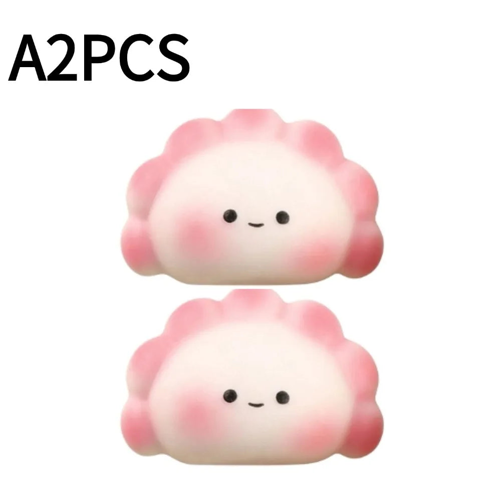 Cute Dumpling Squishies Slow Rising Fidget Sensory Toy Kawaii Steam Bun Stress Relief Squeeze Toy for Kids Adults Gift