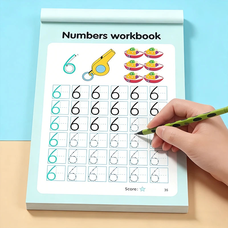 48-Page Children's Dot Matrix Writing Practice Book, Numbers 0-100 Tracing Book, Kindergarten Pen Control Writing Practice Book, Home and School Learning Workbook, Early Education Math