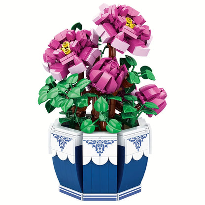 Flower Bouquet Exquisite Peony Building Blocks Kit Flower Home Decoration Bricks Set Gift for Valentine's Day Mother's Day Adult