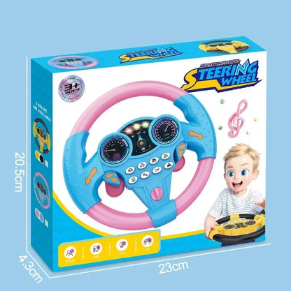 Kids Steering Wheel Toy - Backseat Pretend Play with Lights & Music - Fun Preschool Driving Simulator Gift for Toddlers