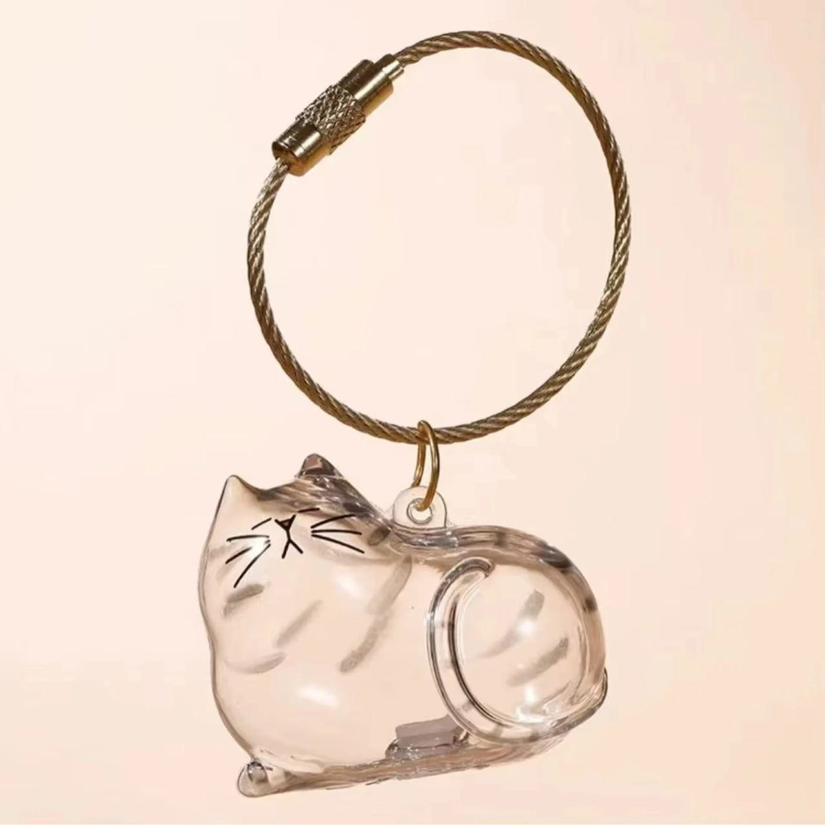 Cat Fur Memorial Charm Resin Keepsake Capsule for Pet Hair Portable Keychain Pendant for Hair Rainbow Bridge Pendant