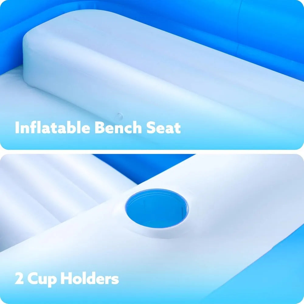 JOYFY 120" x 72" x 22" Full-Sized Inflatable Swimming Pool Summer Family Pool for Summer Water Party Backyard Garden Lawn
