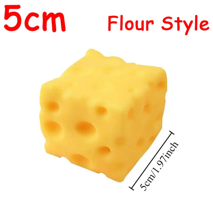 5/6/7CM Jumbo Cheese Cube Stress Ball Shapeable Squeeze Decor Non-Bounce or Bounce ASMR Sensory Anti-Stress Relief Squishy Toy