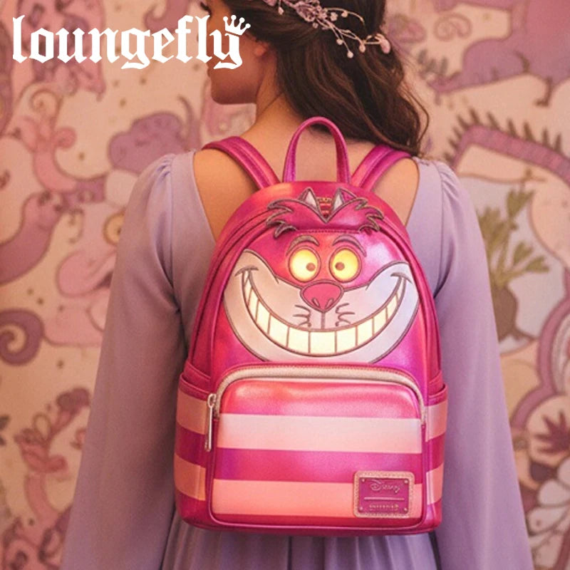 Loungefly Alice in Wonderland Cheshire Cat Mini Backpack Wallet Snap Flap Bifold