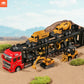 Diecast Alloy Engineering Vehicle Transporter Model Set with 6 Small Trucks - Educational Toy Set for Boys