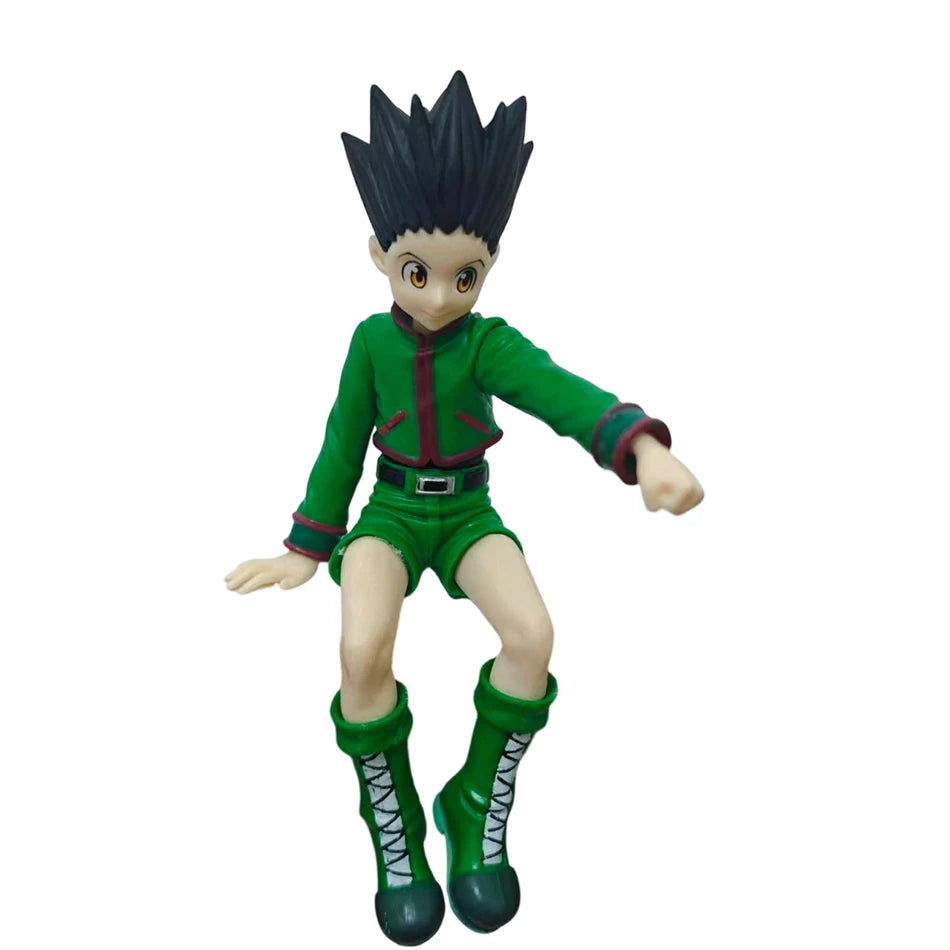 Hot Anime Full Time Hunter Character Sitting Posture Qiben Sitting Posture Xiaojie  Killua Desktop Ornament Trendy PVC Model Toy