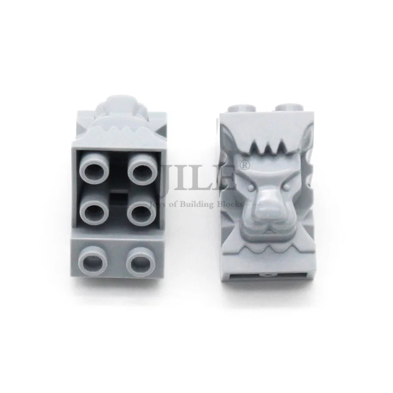 10pcs MOC 30274 Building Blocks 2x3x3 Lion Head City Wall Street View Decoration Compatible with Children Brands Toys