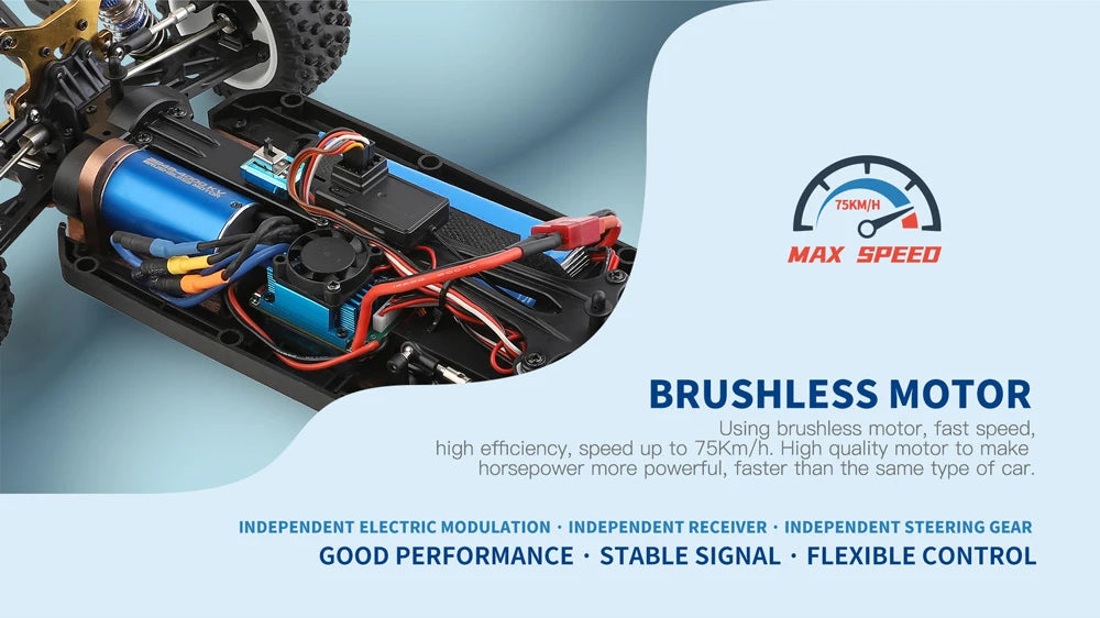 WLtoys 124017 RC Car 75KM/H 2.4G Brushless Remote Control Vehicle 4WD Electric High Speed Racing Drift Truck Toys