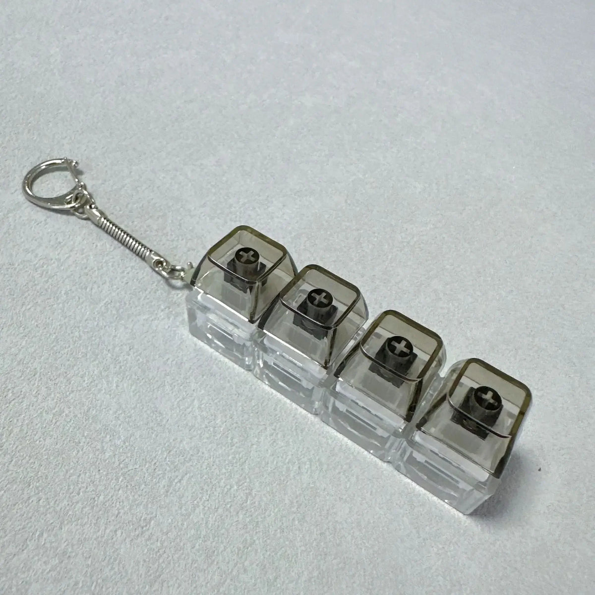 LED Keyboard Keychain Fidget Toys Crystal Clicker Sensory Toy for Stress Relief Keyboard Keychain Fidget Gadget for Adults Kids