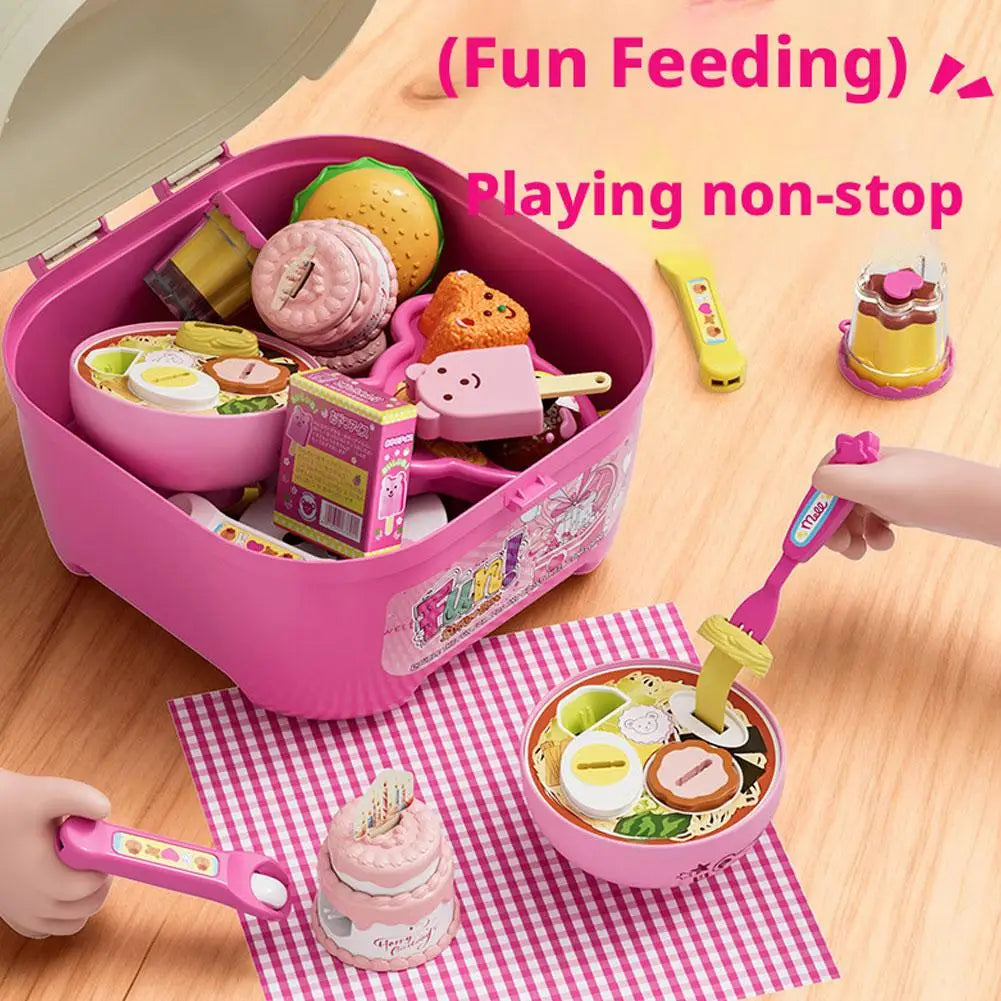 New 8PCS/Set Simulation Food Feeding Toys with Storage Box - Sweet Rice Ball Pudding Feeding Toy Kids Role Play Early Education
