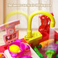 Children Toy Sink Electric Kid Dishwasher Water with Vegetable Fruit Food Cooking Pretend Play Toy Kitchen Role Play 3 Year Gift