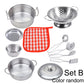 Play Pots and Pans Toys for Kids - Kitchen Playset Pretend Cookware Mini Stainless Steel Cooking Utensils Development Toys