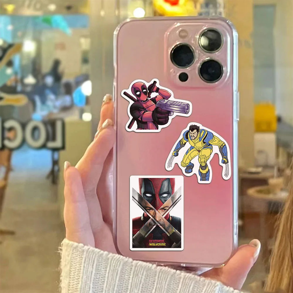 50PCS The Avengers Deadpool Stickers Anime Decals DIY Notebook Phone Laptop Skateboard Bike Decoration Waterproof Men Women Toy