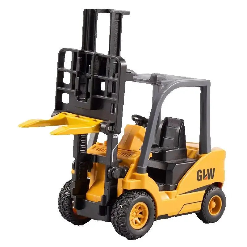 1:70 Mini Forklift Alloy+Plastic Engineering Diecast Construction Vehicle Inertia Car Collection Toys for Children Kids Gifts