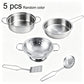 Play Pots and Pans Toys for Kids - Kitchen Playset Pretend Cookware Mini Stainless Steel Cooking Utensils Development Toys