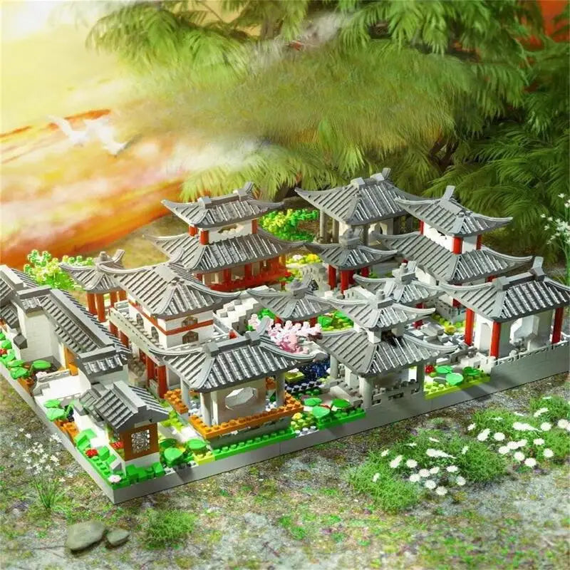 Suzhou Garden puzzle micro particle assembly type building block ethnic style building block toy