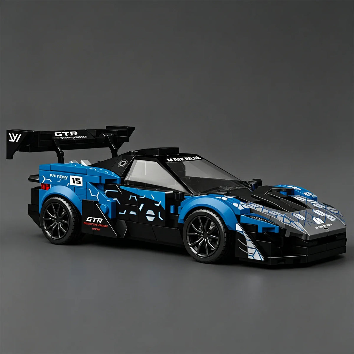 GTR MOC City Series Supercar EVO Building Blocks P1 Race Car Model  Toy Small-Scale Car Model Luxury Car Blue Storm