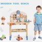 ROBUD Wooden Toy Workbench Tool Bench Set for Kids with Electric Drill Pretend Play STEM Learning Gift for Boys Girls Age 3+