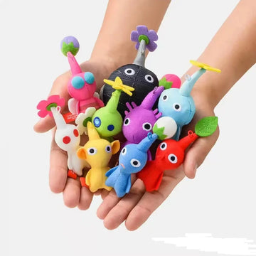 Hot  Mini Plush Pikmin Doll Keychain Soft Stuffed Bag Charm Pendant Decoration Red Yellow Blue Multicolored Toys Hanging Gift