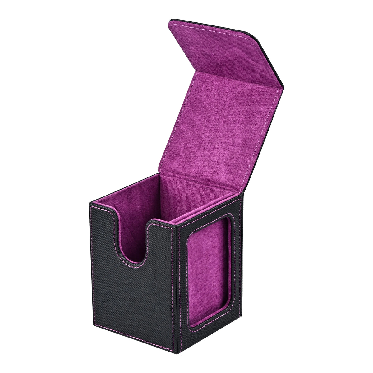 Card Deck Box with Display Window, Hold 120 + Single Sleeved Cards, Magnetic Closure, Suitable for CCG Cards, Magic Game Cards