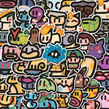 100pcs Pokemon Kawaii Stickers Old School Sticker Charmander Pikachu Psyduck Artist Work Gifts for Kids for Bike Guitar Laptop