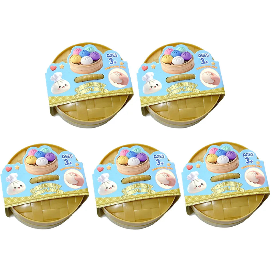 Hot Glitter Dumpling Squishy with Box Dumplings Sensory Squeeze Toy for Stress Relief Fans Gifts