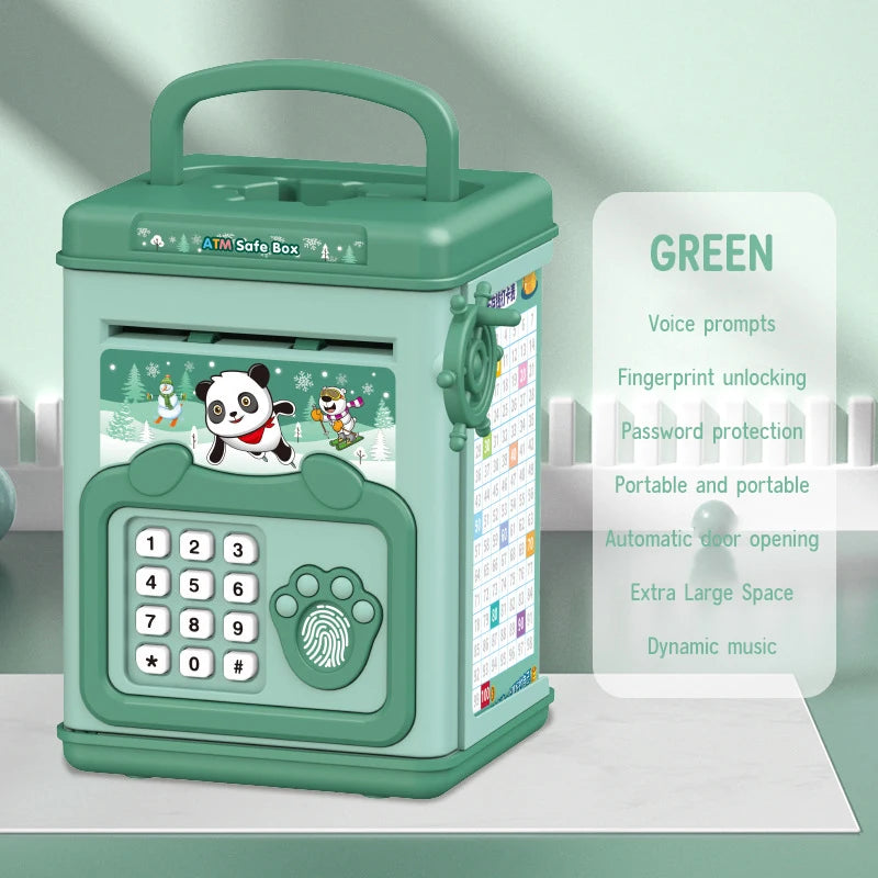 NEW Cartoon ATM Cash Saving Box Money Bank Toy For Kids Electronic Large Money Box Savings Password Digital Fingerprint Unlock