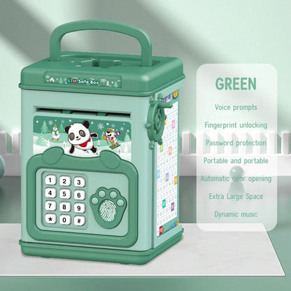 NEW Cartoon ATM Cash Saving Box Money Bank Toy For Kids Electronic Large Money Box Savings Password Digital Fingerprint Unlock