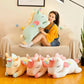 Kawaii Lying Unicorn Plush Toy Stuffed Soft Cute White Pink Horse Appease Doll Pillow for Kids Girls Birthday Gift Room Decor